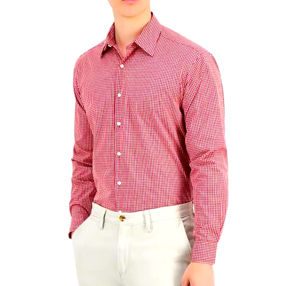 Club Room Gingham MicroPlaid Men’s Dress Shirt